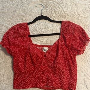 Princess Polly Red Floral Top